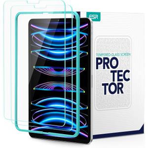 ESR 2 Pack Screen Protector for iPad Air 5th/4th Generation (2022/2020)iPad Pro 11 Inch (2022/2021/2020/2018) Screen Protector, Tempered-Glass Film with Alignment Frame, Anti-Scratch, HD Clarity