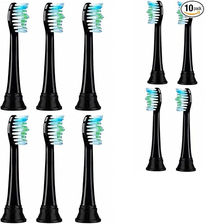 Replacement Toothbrush Heads Compatible with Mitimi T2405 Model Electric Toothbrush, 8 Pack Black