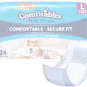 Hartz Comfitables Disposable Male Dog Wraps with Stretchy Waistband, Large 24 Count