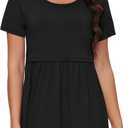 Sosolism Women's Maternity Nursing Shirts for Breastfeeding Tops (XX-Large, Black)