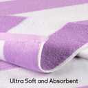 cabanana Large Oversized Beach Towel - 35 x 70 Inch Cotton Pool Towel, Purple Striped Soft Cabana Swim Towel