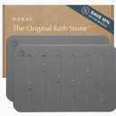 Dorai Home Bath Stone Mat 23.6"x15.4" (2-Pack)  Quick-Dry, Non-Slip Diatomite Stone Bath Mat, Rain Slate