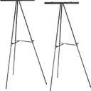 Excello Global Products Aluminum Flip-Chart Presentation Easel Stand: 2-Pack with Telescoping Legs, 70 Inches (Black)