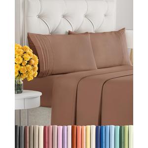 Copper Brown Oeko-Tex Hotel Luxury Durable Bed Sheets - Full Size 4 Piece Sheet Set - Extra Soft, Breathable And Cooling Sheets - Deep Pockets, Easy-Fit & Wrinkle-Free