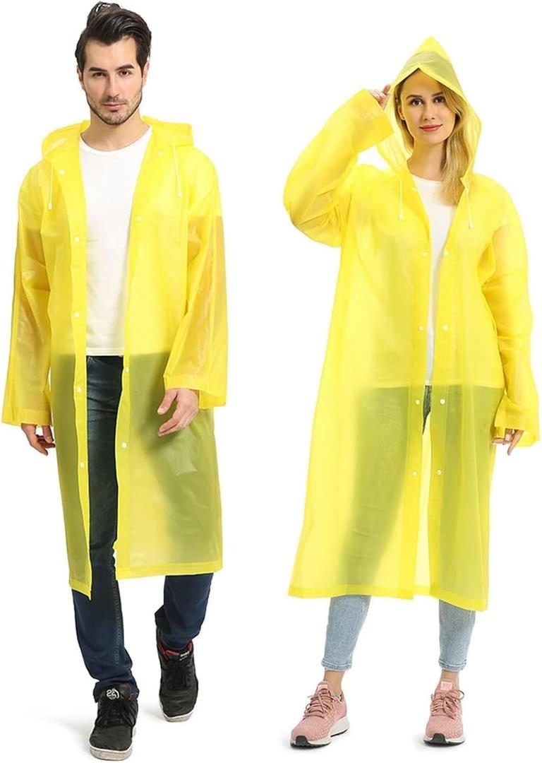 Opret 2 Pack Raincoats for Adults Reusable, EVA Rain Ponchos Lightweight Rain Coat Waterproof Rain Gear for Men and Women