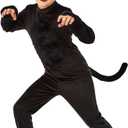 fun shack Black Cat Costume for Girls, Cat Costumes for Kids, Halloween Costumes for Kids, Black Cats Girls Halloween Costume (Small)