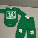 Douhoow Baby Boy St Patricks Day Outfit Infant Boy Girl My 1st St Patricks Embroidered Baby Sweatshirt Romper Pants Set 3-6 Month