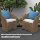 WOLKI Waterproof Outdoor Pillows 20x20 Feather and Down Filled Throw Pillow for Patio Furniture, Outside Decorative Pillow Set of 2,Blue