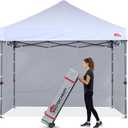 MASTERCANOPY Heavy Duty Pop-up Canopy Tent with Sidewalls (10x10,White)