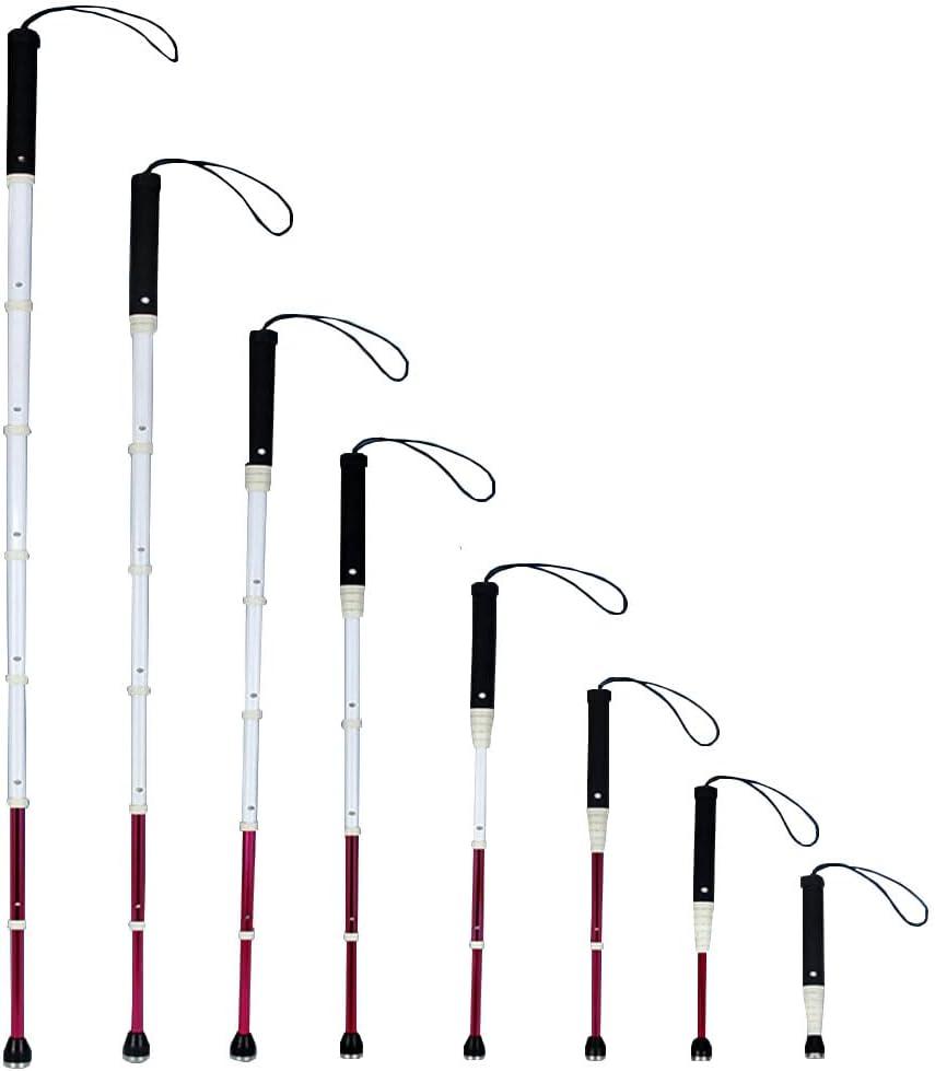 Aluminum Mobility Telescoping White Cane for Vision Impaired and Blind People Stick Walking White Cane (54.33inch)