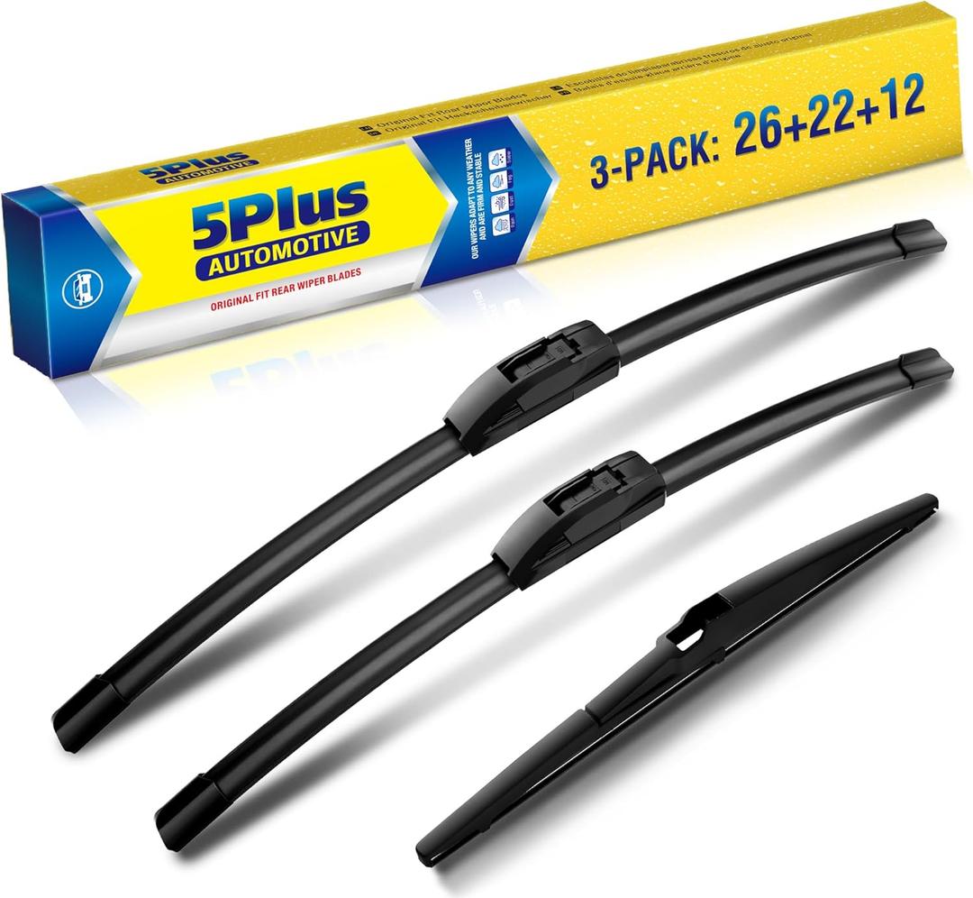 5 PLUS 26"+22"+12" Windshield Wipers Replacement for Toyota Venza 2015 2014 2013 2012 2011 2010 2009 Wiper Blades,Windshield Wiper Blades Original Equipment Replacement (Pack of 3)