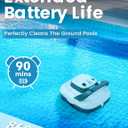 S1 Cordless Robotic Pool Cleaner, Dual Motors & Suction Ports Automatic Pool Vacuum Robot Lasts up to 90 Min, Self-Parking Ideal for Above Ground Pools(White)