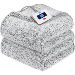 Sealy Electric Blanket Full Size, Soft Sherpa Heated Blanket Single Control with 10 Heating Levels & 1 to 12 Hours Auto-Off Settings Over-Heated Protection 80"x84" Machine Washable, Charcoal