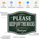 Please Keep Off The Rocks Aluminum Yard Sign 12" x 10" With 28" Long Metal Stake With Stand Outdoor Use Business