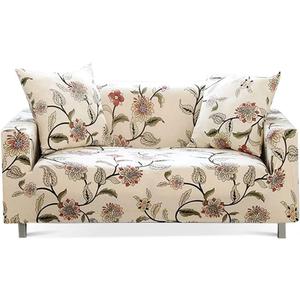 Lamberia Printed Sofa Cover Stretch Couch Cover Sofa Slipcovers for 3 Cushion Couch with Two Pillow Cases (3 Seater, New Blooming Flower)