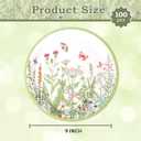 BHHQHH 100pcs Floral Paper Plates 9 inch Wildflower Party Plates Disposable Spring Summer Dinner Paper Plate for Birthday Wedding Baby Shower Tea Party Bridal Shower