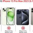 NITITOP Compatible with iPhone 15 Pro Max Case Cute Clear for Women Girls Black Flower Floral Pattern Ultra Slim with Bumper Protector Soft TPU Anti-Yellow Protective Phone Cover - Black