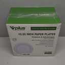 Vplus 150 Pack Compostable Disposable Paper Plates 10.25 inch Super Strong Paper Plates 100% Bagasse Natural Biodegradable Eco-Friendly Sugarcane(white)