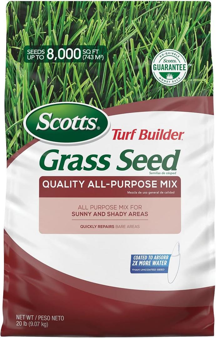 Scotts Turf Builder Grass Seed Quality All-Purpose Mix for Sunny and Shady Areas, 20 lbs.