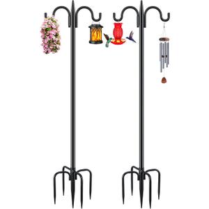 Gtongoko Double Shepherds Hook for Outdoor, 2 Pack 92 Inch Heavy Duty Bird Feeder Pole 3/4 Inch Thick Garden Hooks for Hanging Hummingbird Feeder, Plant Baskets, Solar Light Lanterns Gtongoko Double Shepherds Hook for Outdoor, 2 Pack 92 Inch Heavy Duty Bird Feeder Pole 3/4 Inch Thick Garden Hooks for Hanging Hummingbird Feeder, Plant Baskets, Solar Light Lanterns