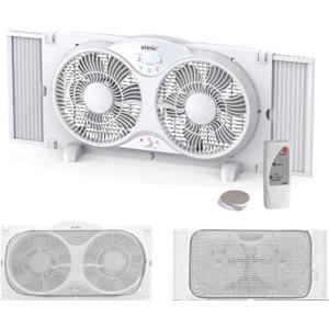 shinic 9" Quiet Window Fan with Remote Control - 2026 Upgraded, 3-Speed Reversible Airflow, Includes Removable Bug Screen, Dust Cover & Foam Sealing Tape, Expandable Panels 24"-37", ETL Listed