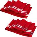 BENECREAT 2Pcs Striped Ribbing Fabric for Cuffs 5.5x37", Red Waistbands Collar Cuffs Trim Material with Black Line for T Shirts, Jackets, Dresses, DIY Sewing Crafts, 2mm Thick