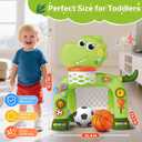 AuroTops Toddler Basketball Hoop & Soccer Goal Toy,Dinosaur Toys with Light & Music,Musical Toys for 1 Year Old Boy Girl Learning Toy for Toddlers 1-3 Birthday Gifts for 1 Year Old Boys