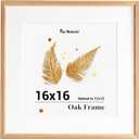 Fun Memories 16x16 Oak Picture Frame, 16x16 Matted Frame For 12x12 Picture, Square Wood Frame for Vertical and Horizontal Display on Wall and Table (Beige, 1 Pack)