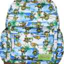 INTIMO Teenage Mutant Ninja Turtles TMNT Pizza Fun School Travel Backpack With Faux Leather Bottom 16", One Size