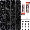 20100Pcs Black Resin Rhinestones 2,3,4,5,6mm Flatback for Bedazzling Crafting Crafts Clothing Clothes Fabric Shoes Nail Art, Flat Back Gems Diamonds Bedazzler Kit Bulk Jewels Crystals Gemstones