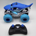 Monster Jam 6047110 Official Megalodon Remote Control Monster Truck, 1:24 Scale, 2.4 GHz, for Ages 4 and Up, Blue