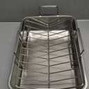 Roasting Pan with Rack for Turkey Chicken, Joyfair Stainless Steel Roaster Pan and Vrack for Toaster Oven, Rectangular Bakeware with Sturdy Handles, Heavy Duty & Dishwasher Safe (Large)