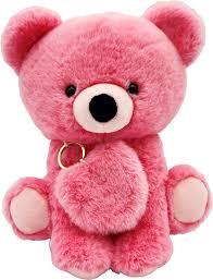 Holiday Home 10-Inch Plush Bear with Keychain - Pink