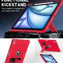 Azzsy Case for iPad Air 13 Inch (M4/M3/M2) 2026/2025/2024, [Built-in Pencil Holder] Heavy Duty Shockproof Rugged Protective Case for 13 inch iPad Air (2026/2025/2024 Version), Red