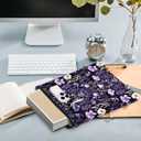 4 x Book Lovers Book Sleeve, Book Accessories Bookish Gifts Book Gifts Friendship Christmas Birthday Gifts for Women Floral Lovers Teacher Mom, Aesthetic Book Pouch Book Protector, Purple Flowers