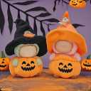 2-Set Halloween Doll Clothes, Pumpkin Dress with Witch Hat Costume Outfit, for 17cm Dolls, Accessories Only (Halloween Pumpkin)
