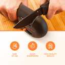 Orange Ninja 4-Stage Knife Sharpener & Serrated Knife Sharpener Repairs, Sharpens & Polishes Blades with Ergonomic Non-Slip Grip