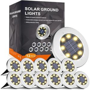 INCX Solar Lights Outdoor Waterproof, 9 Pack Solar Lights for Outside, Solar Garden Lights Landscape Lighting for Patio Pathway Lawn Yard Deck Driveway Walkway, Warm White