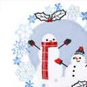 Blue Snowman Table Runner Christmas Embroidered Snowflake 36 Snow White Dinning Table Decorations Winter Holiday Xmas