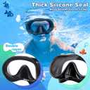 Kids Swim Goggles Mask with Nose Cover 3-16, Unique Frame Design 180 Clear View Tempered Glass No Leak for Pool Beach