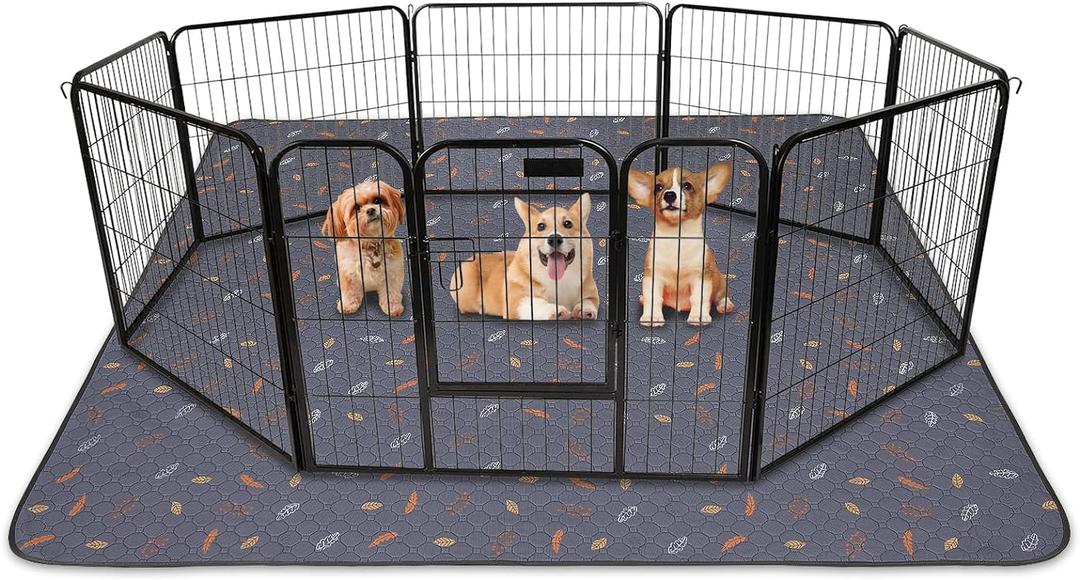 Sunheir Washable Pee Pads for Dogs 72"x72", Extra Large Reusable Puppy Pads Pet Training Pads for Dog Playpen, Waterproof Pee Pads for Puppy Playpen, Whelping Pad, Dog Playpen Indoor - Deep Grey (72x72 Inch (Pack of 1))