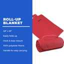 25 Ct of Roll-Up Blankets for Camping, Travel, Outdoors, Beach, Picnics Red Hook + Loop Closure for Easy Use in Cars & on Airplanes Customizable for Promotions & Events