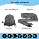 Durag for Men Silky Neck Drape Do rags Skull Wave Cap Breathable Headwraps Sun Protection Hat Biker Hip Hop Bonnet Headwear (Black+blue+deep Grey)