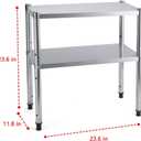 2-Layer Metal Shelves, Metal Storage Shelves, Heavy-Duty Shelf Units, Adjustable Storage Shelves with Metal Shelves, Aluminum Silver-2