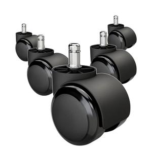 Office Chair Wheels Brozigo Chair Wheels Replacement 5-Pack, Office Chair Casters Heavy Duty Replacement for Hardwood Floors and Carpet, 2 inch Fits 99%, Black