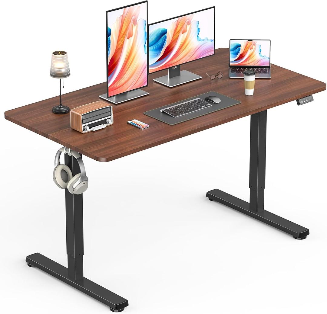 Electric Standing Desk, Gaming Desk, 48 x 24 Inch, Walnut