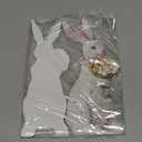 Yuntau 2 Pcs Bunny Figurine White Bunny Decor Wooden Easter Couple Rabbit Figurine Table Decoration Easter Gifts for Spring Holiday Indoor Party Home Table Centerpieces Party Supplies