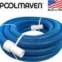 Heavy-Duty Manual Pool Vacuum Hose, 35 Ft x 1-1/2”, Kink-Free Swivel Cuff, Professional Grade Spiral-Wound Design, UV & Chemical Resistant for Inground & Above Ground Pools, Made in USA
