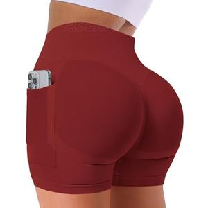 ASERAY Seamless Gym Workout Shorts Women Scrunch Butt Lifting Biker Yoga Shorts for Women Tummy Control 4.5", M