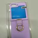 Slim Case for Samsung Galaxy Z Flip 5, Matte PC Protective Cover, with Ring Holder, Camera Lens Protector Case,Purple